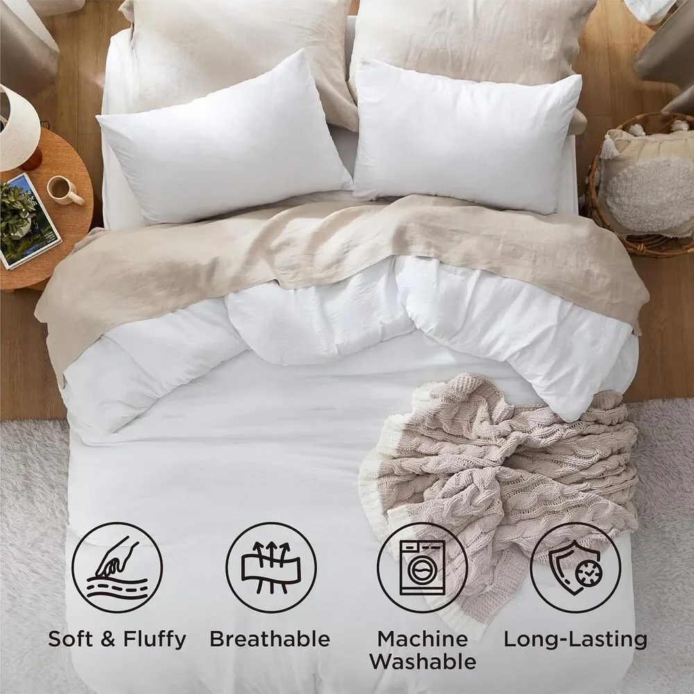 3 Pc Bedsure Queen Comforter Set All Seasons GentleSoft Comforter, 2 Pillowcases